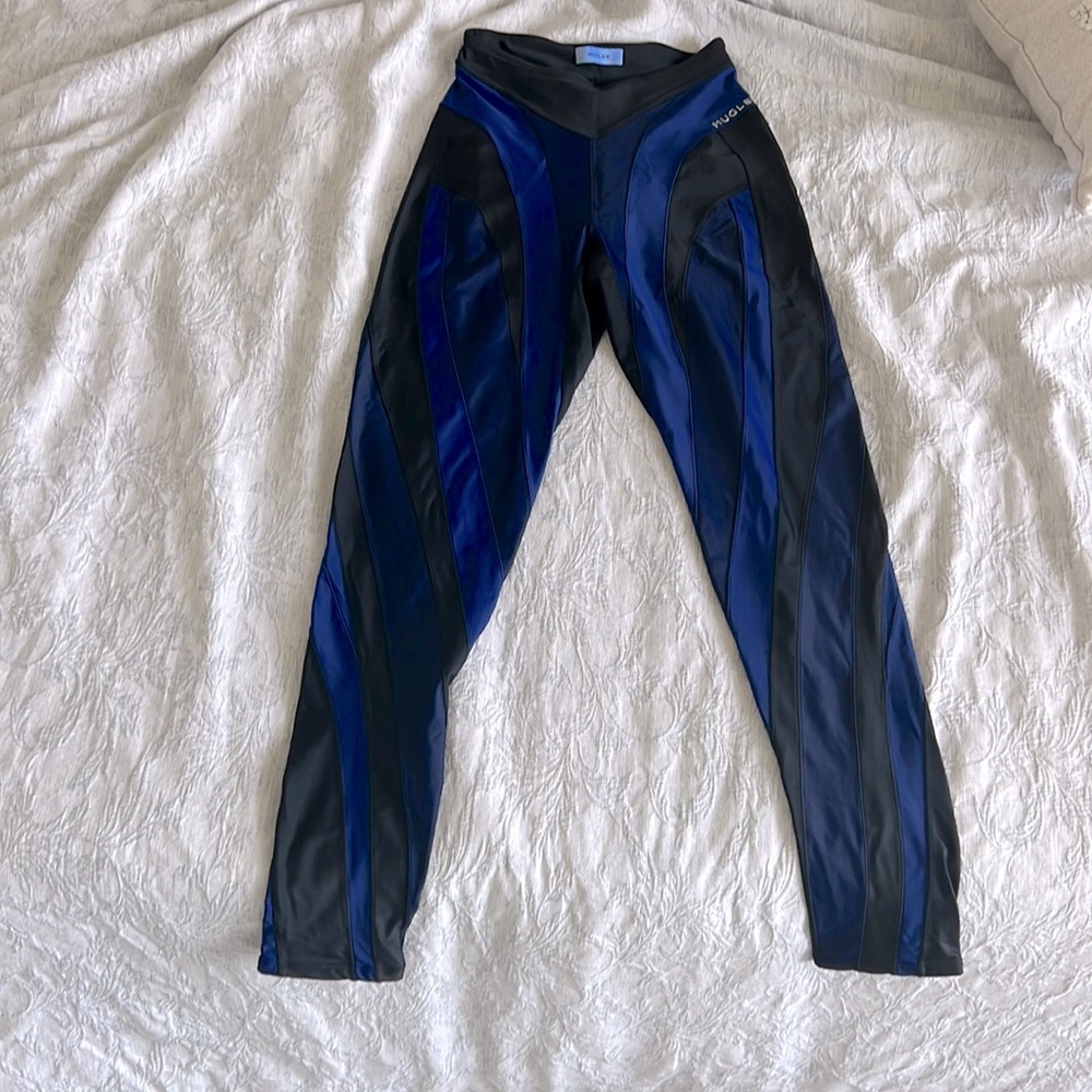 MUGLER Sheer illusion spiral leggings